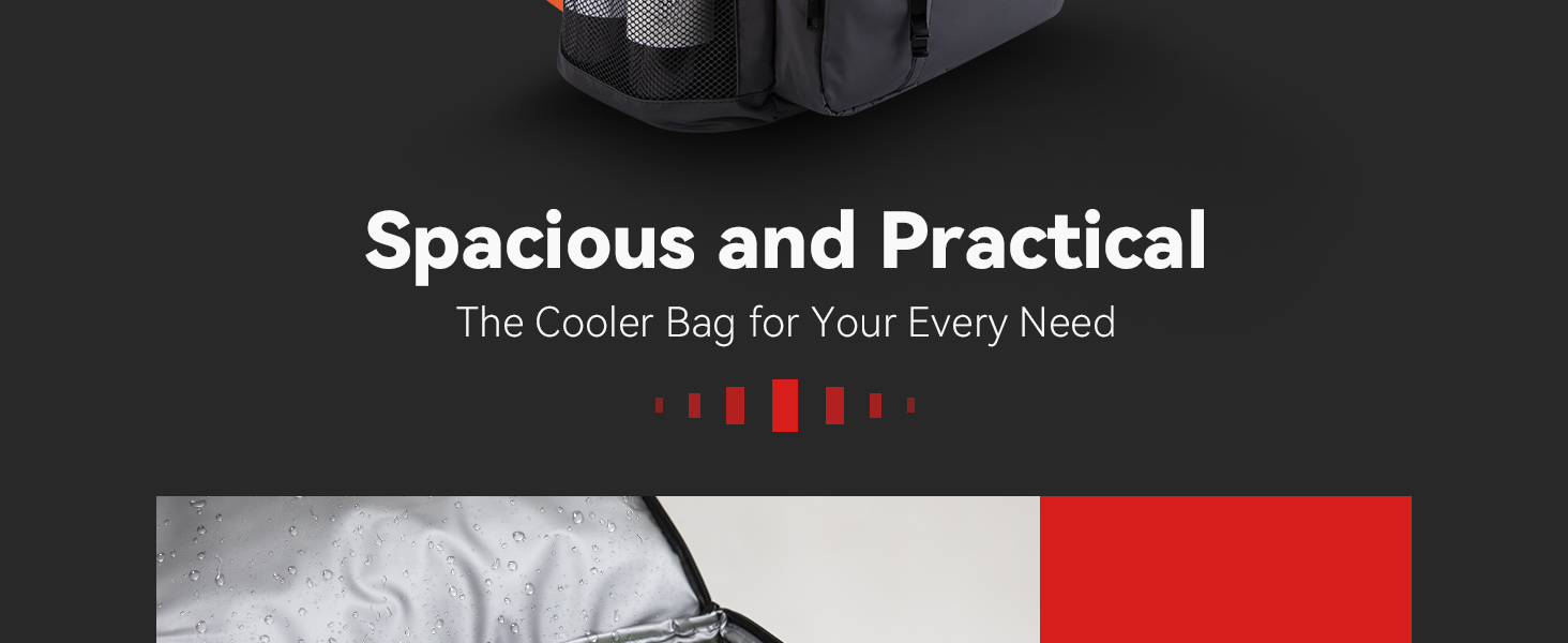 Термосумка-рюкзак MATEPROX 40L чорного кольору: ізольована, водонепроникна, з відкривачем для пляшок, для пікніка, кемпінгу, BBQ та походів