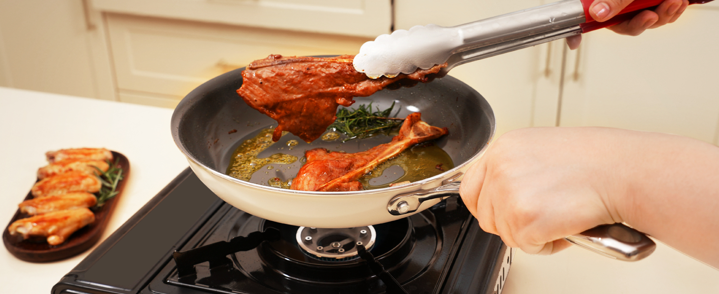 Набір каструль Cookersway: 20, 24, 28 см, керамічне покриття, без PTFE, PFOA, PFAs, для плити та духовки