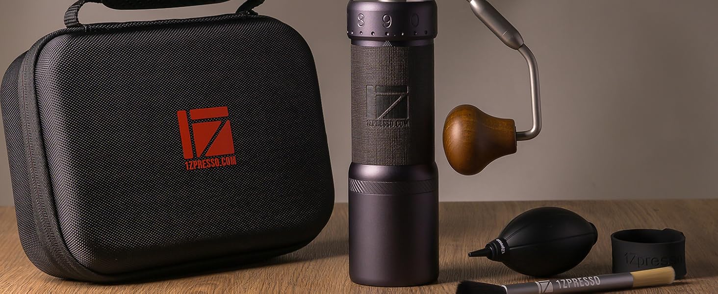 Кавомолка ручна 1Zpresso J-Ultra, сірий колір, конічні жорна, складний руків'я, магнітний контейнер 40г, регулювання помелу, швидка кавомолка для еспресо