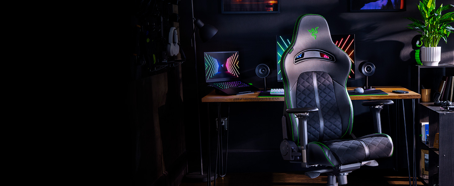 Ігровий крісло Razer Enki Pro - зелений, з підтримкою попереку, регульоване спинка до 152°