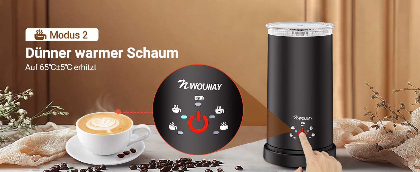 Електричний спінювач молока 5-в-1 600W з антипригарним покриттям. Підходить для приготування гарячого та холодного молочного пін, какао, лате, капучино. Чорний.