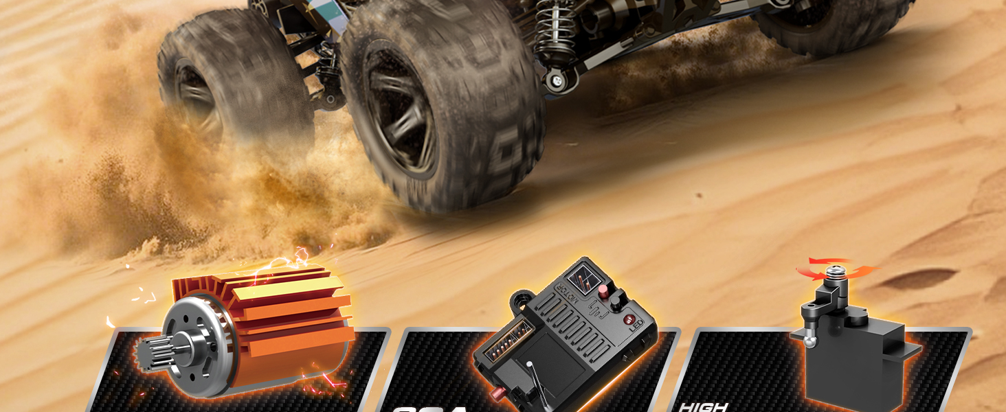 Радіокерований позашляховик Monster Truck 1:14 2.4GHz 4WD 40 км/год з 2 акумуляторами та комплектом шин для дітей та дорослих