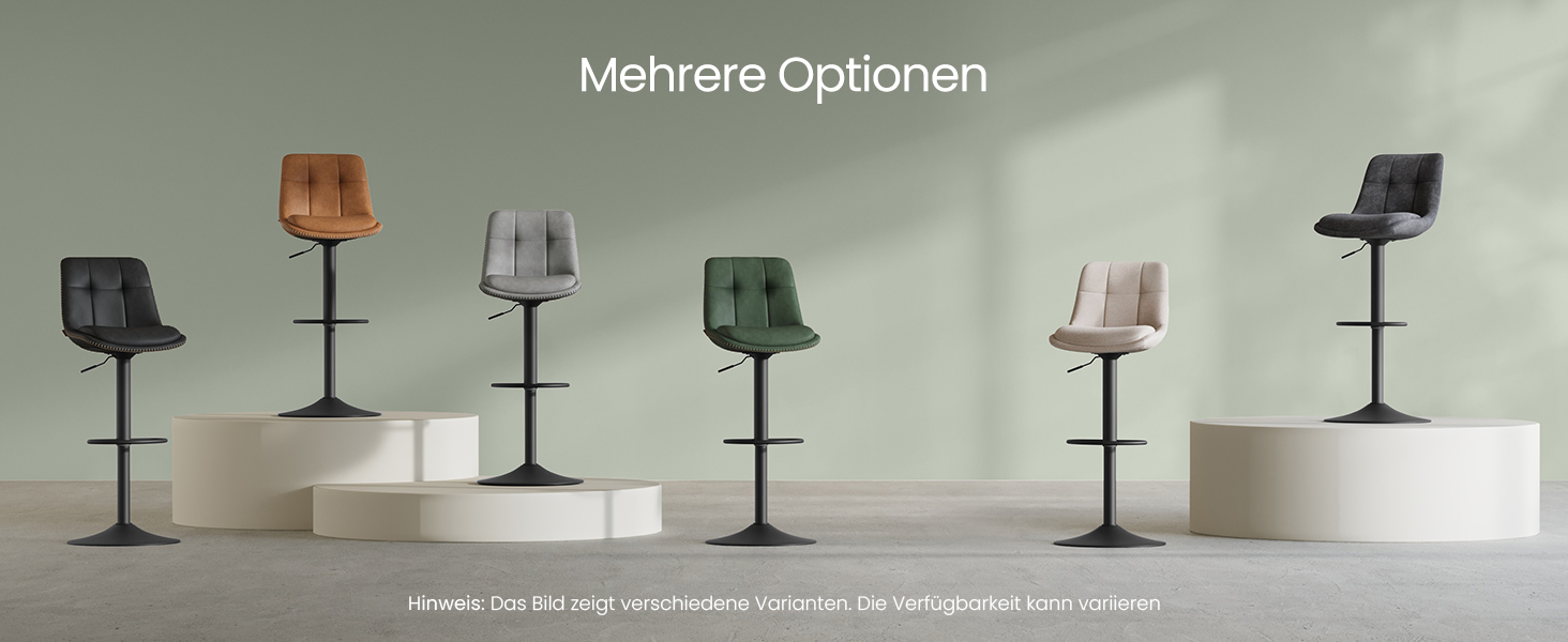 Барні стільці VASAGLE 2 шт., регульована висота, обертаються, зі спинкою та підніжкою, для кухні, їдальні, бару, сталеві, сіро-кам'яні, LJB195G02