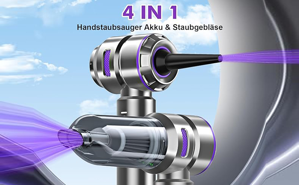 Ручний бездротовий пилосос 25000 Па з HEPA-фільтром, потужний акумуляторний пилосос для автомобіля та дому, чорний