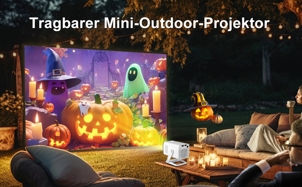 Портативний проєктор ZDSSY Beamer Klein 4K з Wi-Fi 6 та Bluetooth 5.2, автофокусом та корекцією трапеції, підтримкою Android/iPhone/PC/Mac/Switch/PS5