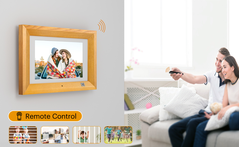 Цифровий фоторамка Kodak 10 дюймів з акумулятором, Wi-Fi, 32 ГБ, сенсорний HD IPS екран, фото/відео/музика, відтворення через додаток, Burlywood