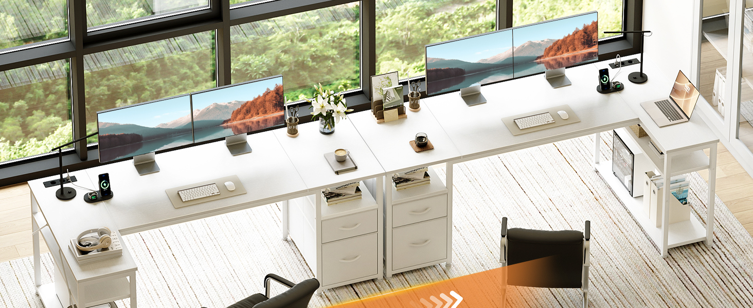 Кутовий письмовий стіл Coleshome з 2 шухлядами та полицею, 140x80 см, з розеткою, білий. Ігровий стіл для дому та офісу, 160x80 см