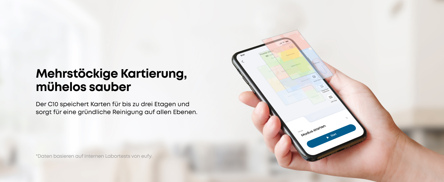 Робот-пилосос eufy C10 з автоматичною станцією самоочищення, 7,3 см, для прибирання килимів, з бічною щіткою для кутів, лазерна та інфрачервона навігація