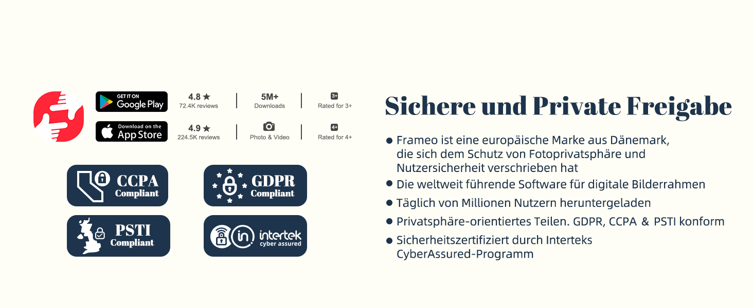 Цифровий фоторамка Frameo 10.1 дюйма з Wi-Fi, горіхове дерево, 32GB, IPS Touchscreen, Wi-Fi, фото/відео через додаток Frameo, подарунок для чоловіків та жінок