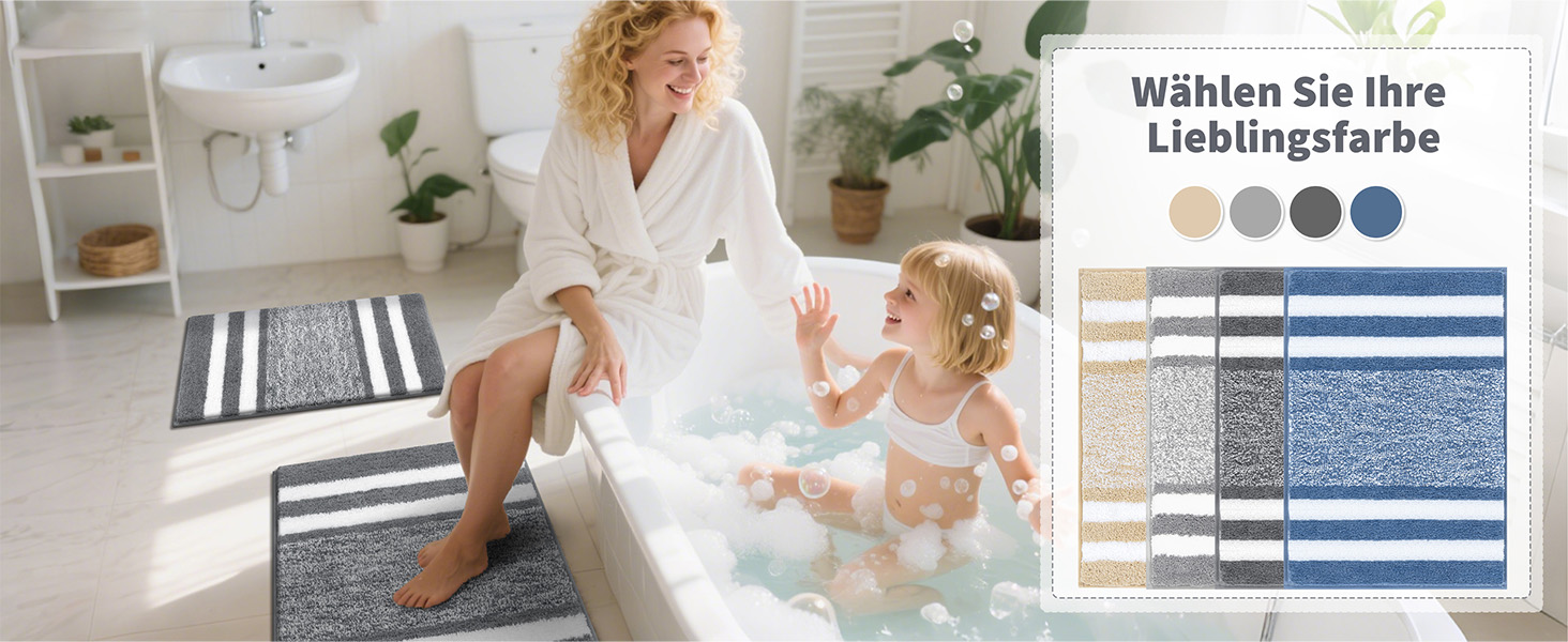 Набір килимків для ванної кімнати Pauwer, 2 шт., водопоглинаючі, антиковзаючі, машинне прання, 50x80 + 50x60 см, темно-сірий