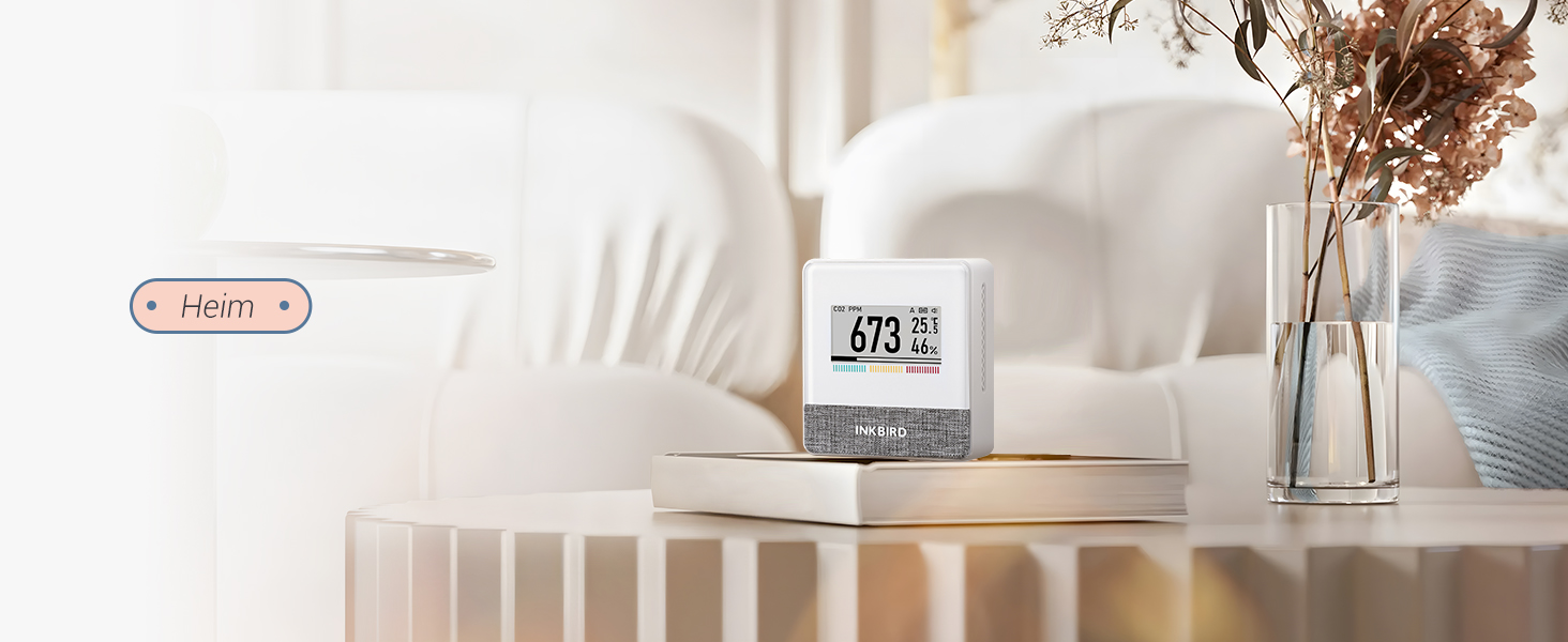 Вимірювач якості повітря Inkbird IAM-T1: CO2, температура, вологість, тиск. Електронний екран, 4 роки роботи від батареї, для дому та офісу