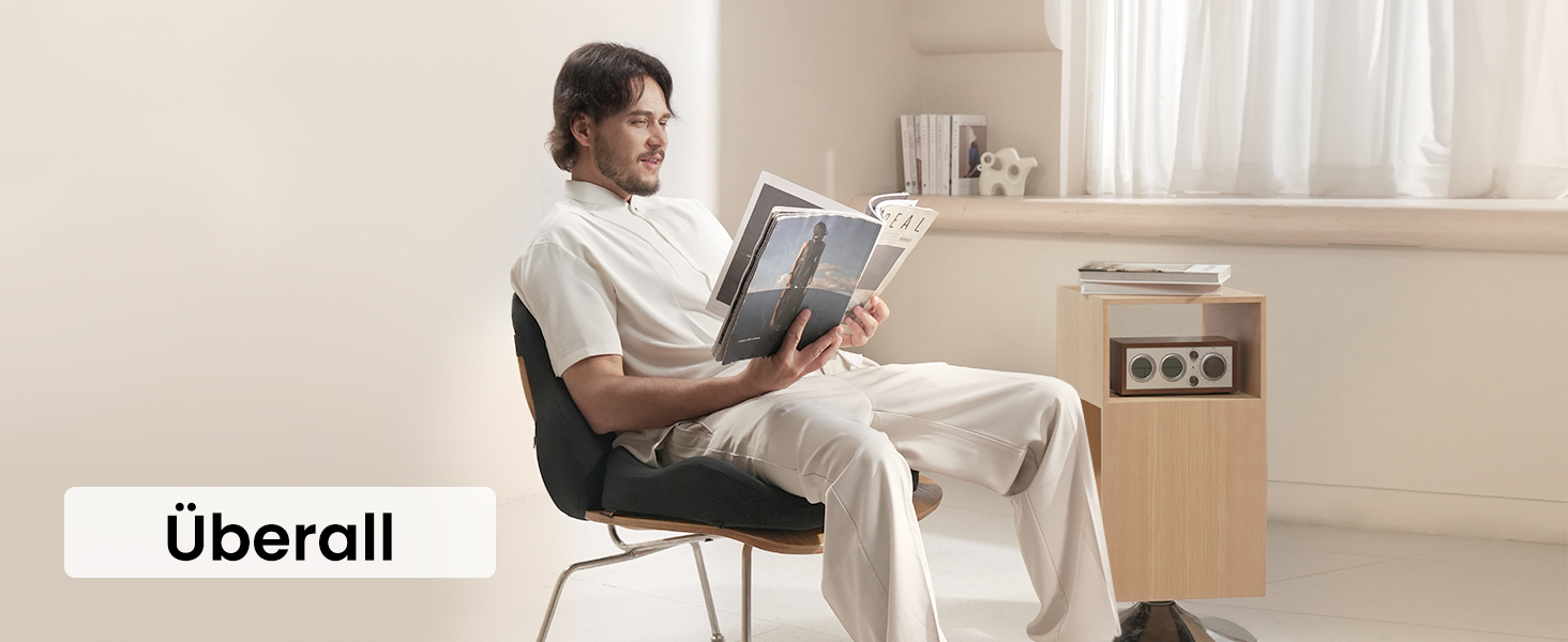 Підпорка для спини ProtoArc з піною Memory Foam, для офісного крісла, авто та столу, чорна