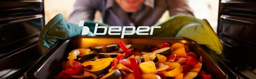 Електрична міні-піч BEPER 90.882, 12 л, 1050 Вт, кварцові нагрівальні елементи, чорна