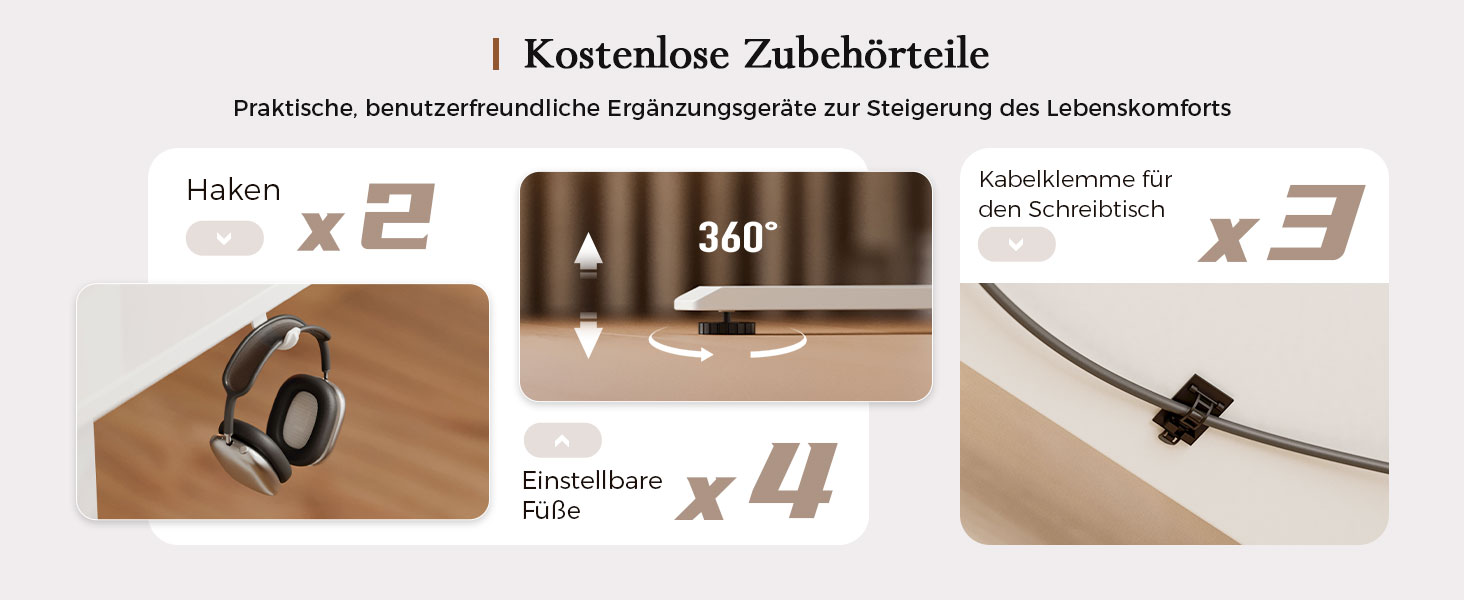 Регульований по висоті письмовий стіл Klicelor 140x60 см з LED-підсвіткою, розетками та підставкою для монітора, білий — ігровий та офісний стіл для роботи стоячи