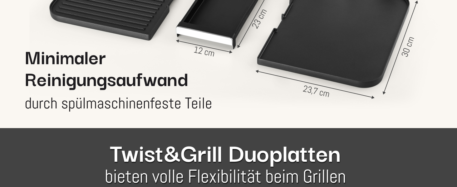 LEBENLANG Електричний гриль для столу - з щипцями та захистом від бризок | 2400W | Для дому та вулиці | Гриль для балкона, столу | Електричний гриль-плита