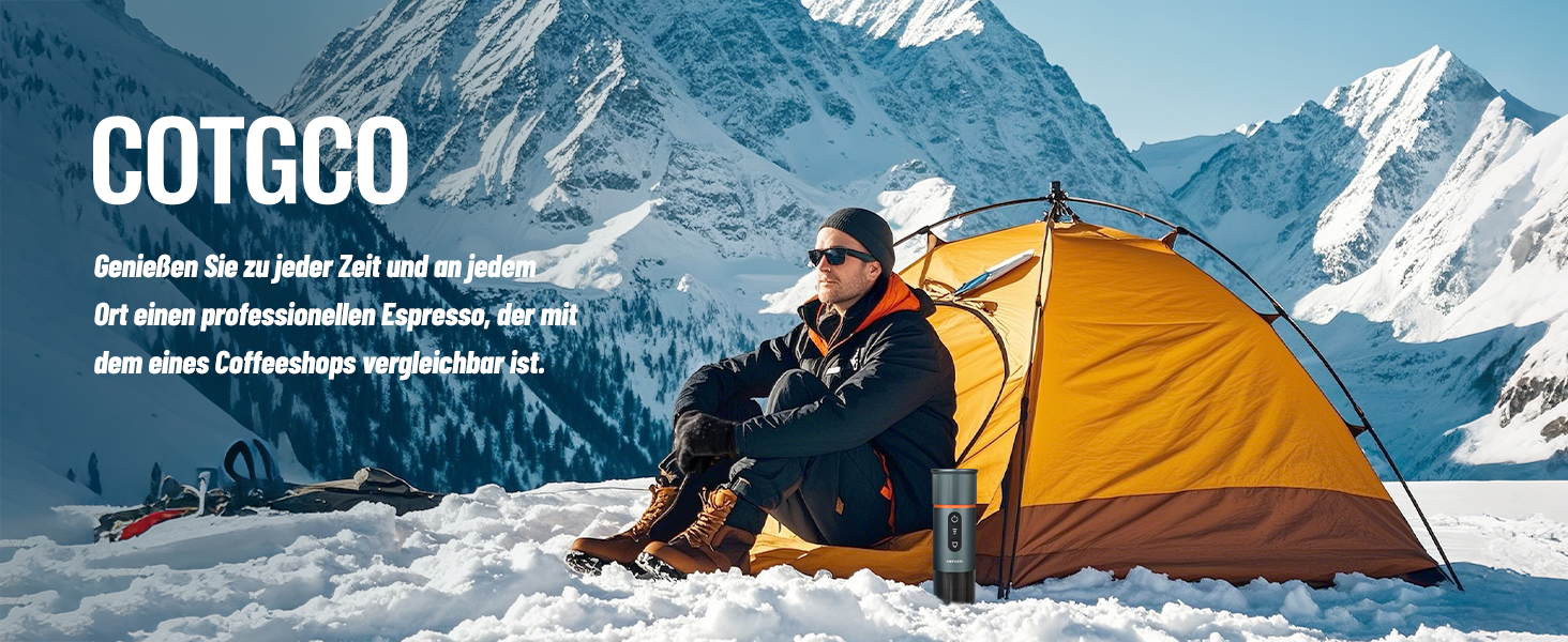 Портативна кавомашина для еспресо COTGCO 20 bar з акумулятором 13500mAh | Сумісна з капсулами Nespresso | Для кемпінгу, авто, офісу - сірий колір