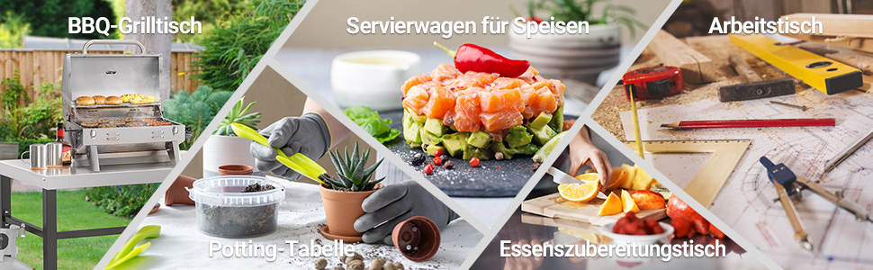 Onlyfire Grillwagen: Сталевий гриль-вузький столик з великою робочою поверхнею, Outdoor гриль-тролей, сервісний столик для саду та вулиці, 85,3×61×81см