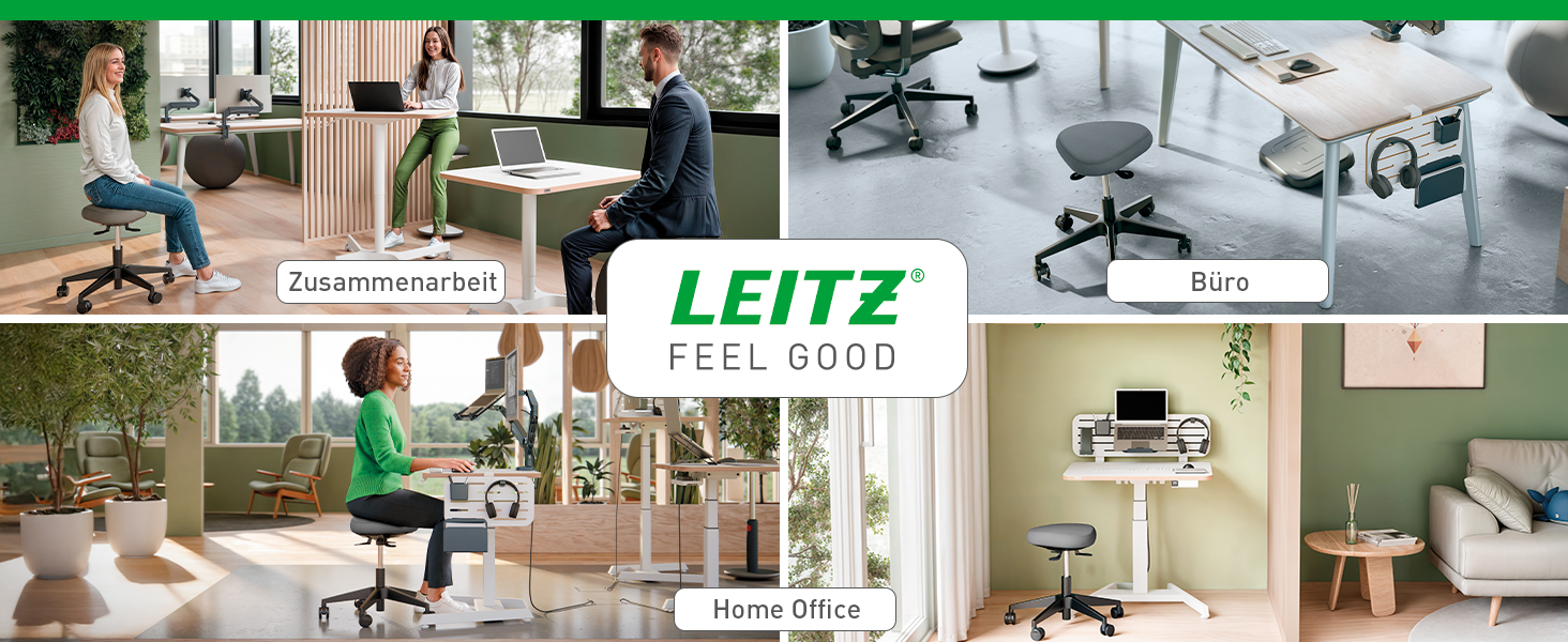 Leitz Ergo Active Столик для стояння з пінопластовим сидінням, регульована висота 57-82 см, оббивка з переробленого матеріалу, до 110 кг, серія Ergo, темно-сірий, 65450089