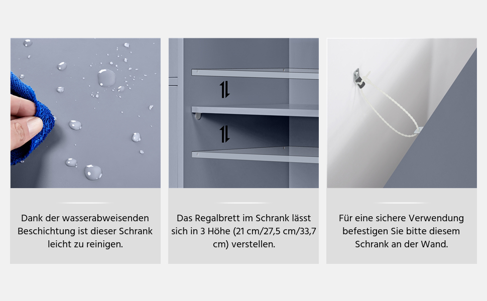 Шафка у ванну кімнату Yaheetech з 3 висувними ящиками та 1 дверцятами, сіра, 55,5 x 29,5 x 86,5 см