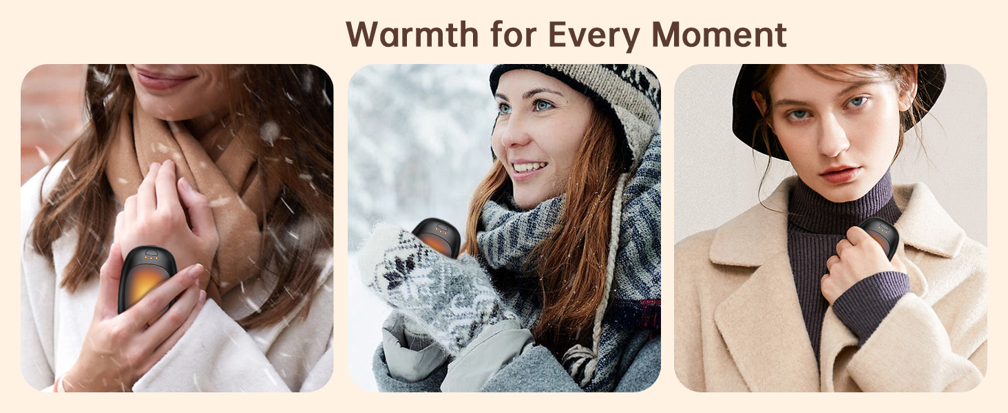 Jonwall Електричні грілки для рук, перезаряджувані, 2 шт. у наборі, USB, портативні, 3 рівні нагріву, для кемпінгу, полювання, гольфу, подарунок для жінок та чоловіків (сірі)