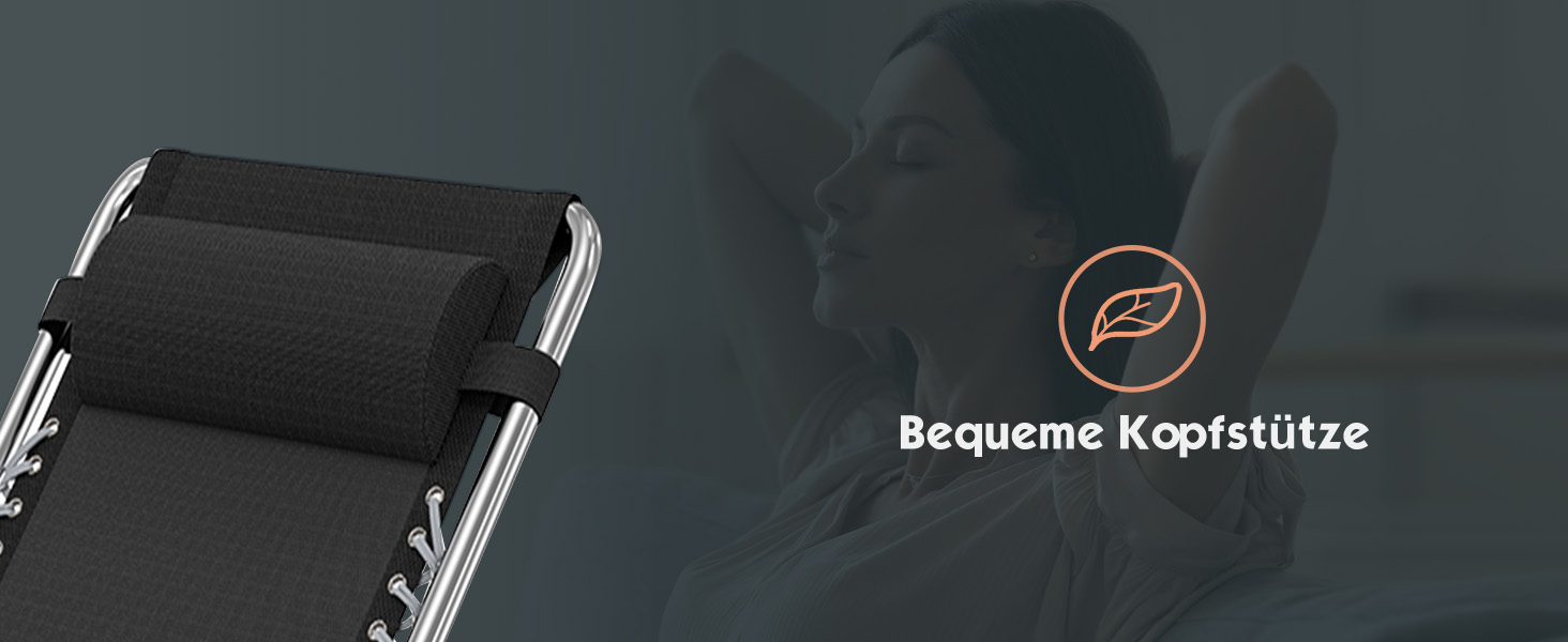 Лежак для відпочинку MOPHOTO Zero Gravity - розкладний, 200 кг, з подушкою та кишенею, для саду, балкону, тераси (сірий)