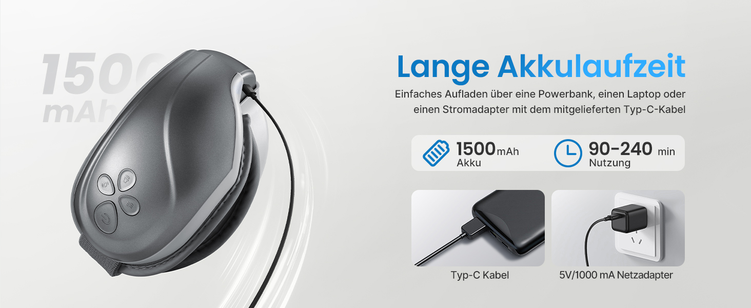 RENPHO Eyeris 2 - Масажер для очей з підігрівом та вібрацією, для розслаблення, догляду за очима, зменшення напруги, сухих очей, покращення сну