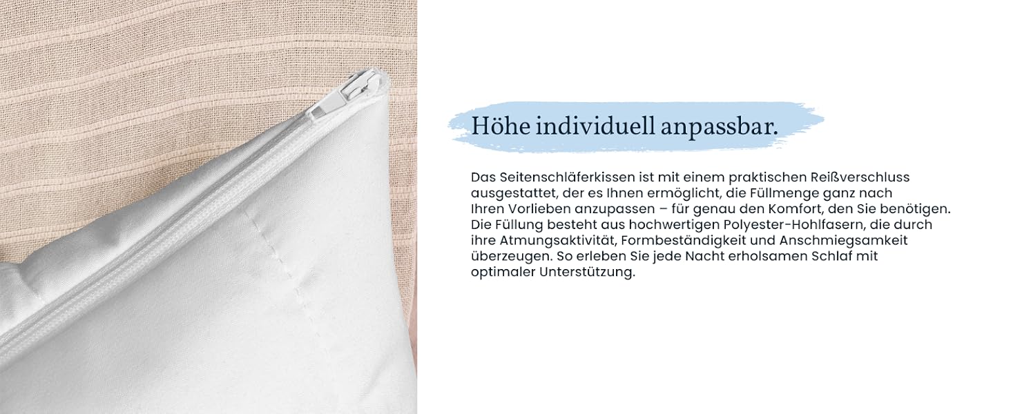 Подушка для сну на боці Gentle North 40x145 см, довга анатомічна подушка для тіла з мікроволокном, що миється, для дорослих