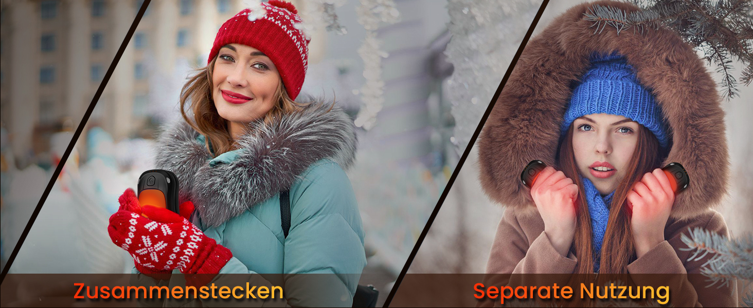 Електричний гріє для рук, перезаряджуваний, USB, набір 2 шт. для чоловіків та жінок (помаранчевий)