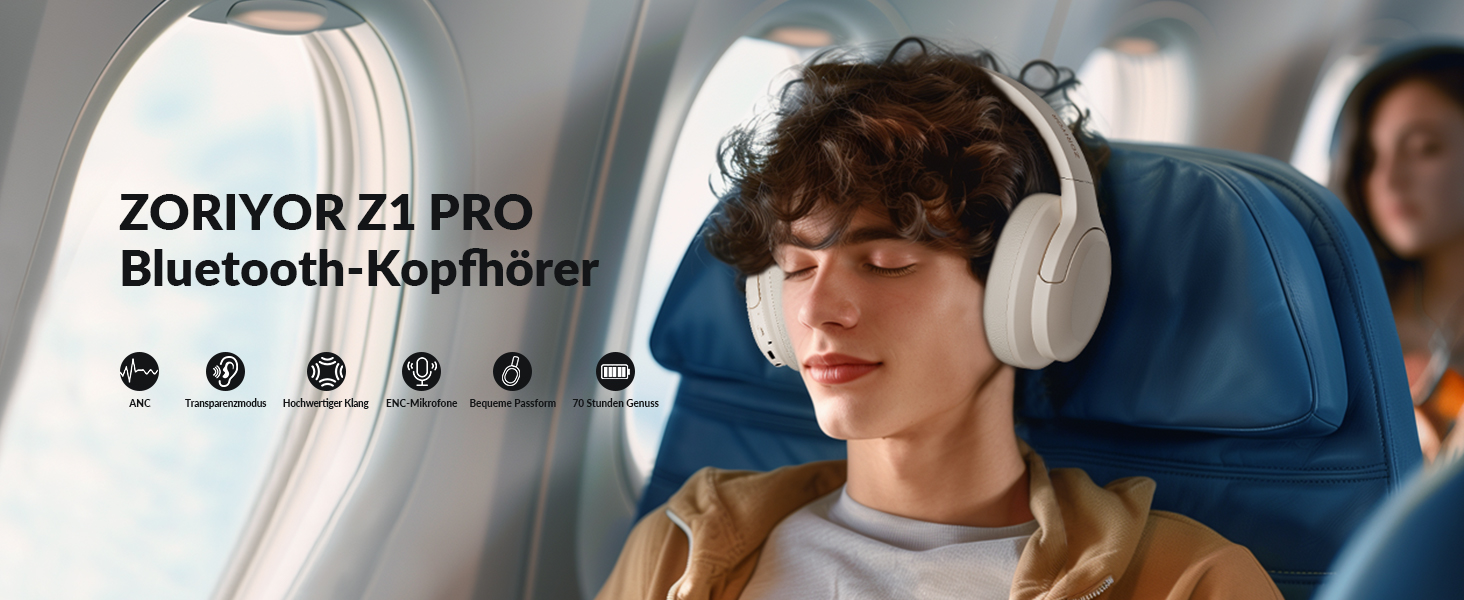 Бездротові Hi-Fi навушники ZORIYOR Z1 PRO ANC, Bluetooth 5.3, акумулятор 70 год, ENC, IPX4 (бежевий)