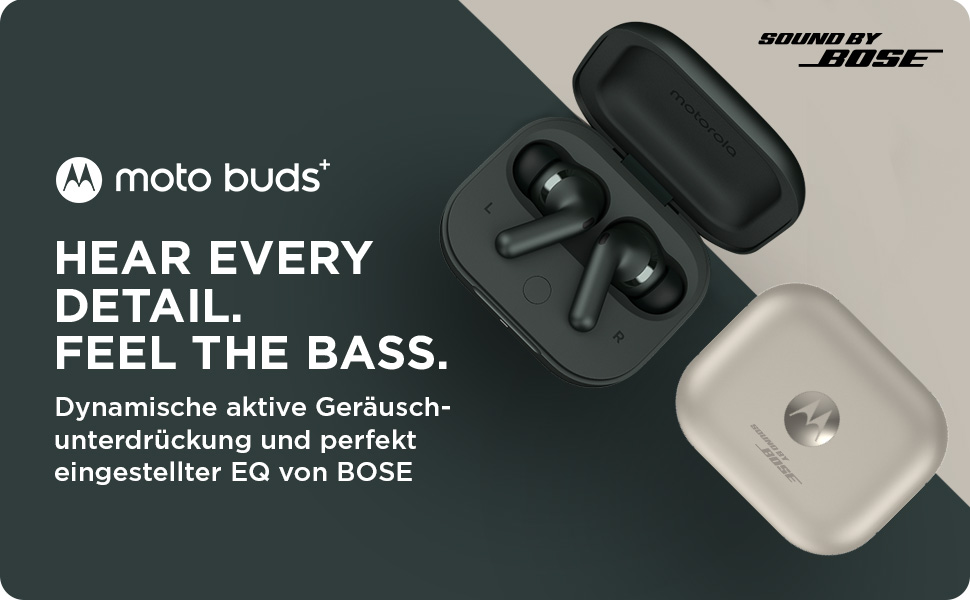 Звук Moto Buds від Bose (BT 5.3, Dolby Atmos, ANC, бездротова зарядка, 38 год), пляжний пісок