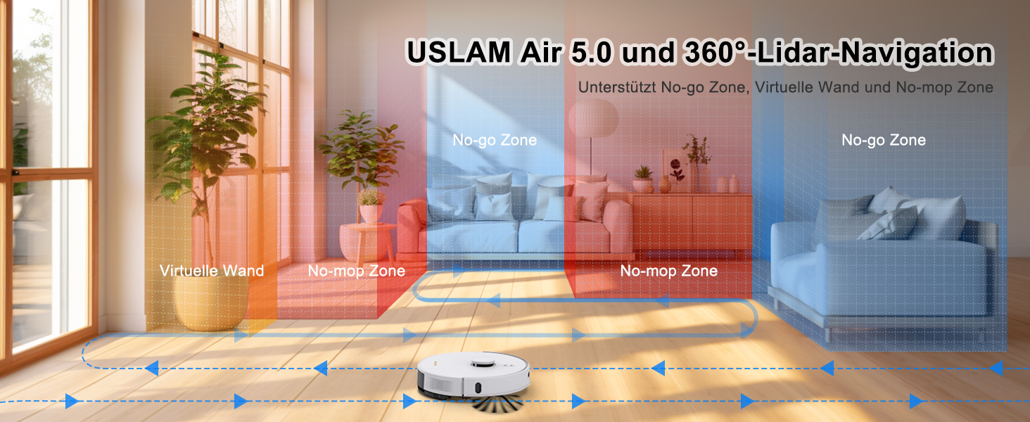 Робот-пилосос AIRROBO з функцією миття, 3.5л, док-станція для самостійного очищення, 180хв роботи, LiDAR-навігація, потужний, керування через додаток