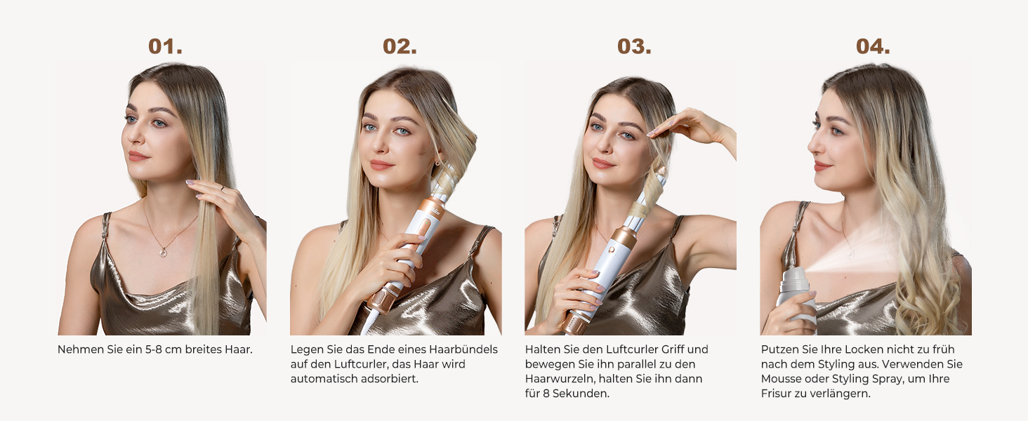 UKLISS Hairstyler 7 в 1: Професійний фен-щітка, стайлер для волосся, набір для укладки з повітряним обдувом 110 000 об/хв, білий