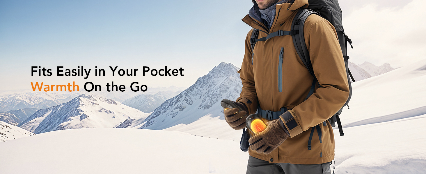 Портативні електричні грілки для рук 2 шт. 3000mAh, USB-C, 3 температурні режими (35-55°C), швидкий нагрів, для активного відпочинку, кемпінгу, подарунок, сріблясто-сірий M