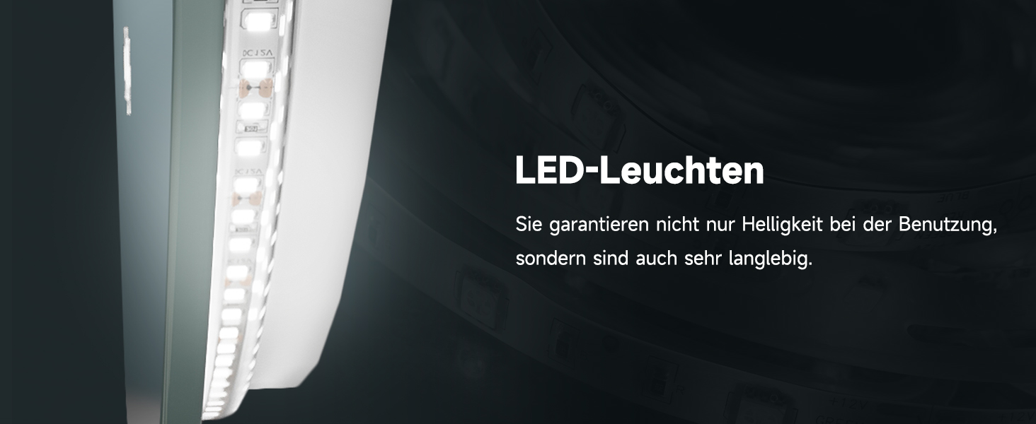 Дзеркало для ванної кімнати SONNI LED з підсвічуванням 80x60 см, прямокутне, біле