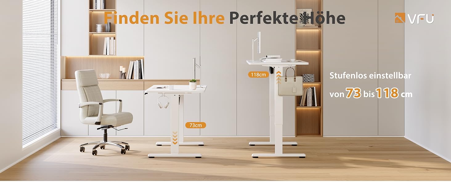 Регульований стіл для роботи з USB-C, електричний, з пам'яттю, 120x60 см, білий. Стіл для офісу, стоячий, комп'ютерний.