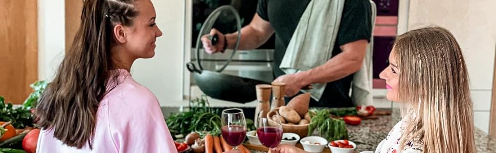 Вафельниця Friedewald® з чавуну з кришкою - індукційна, для 2-4 осіб, всі типи плит, масивна гриль та сковорода, натуральне антипригарне покриття, високий борт, каструля для тушкування (33 см / XL)