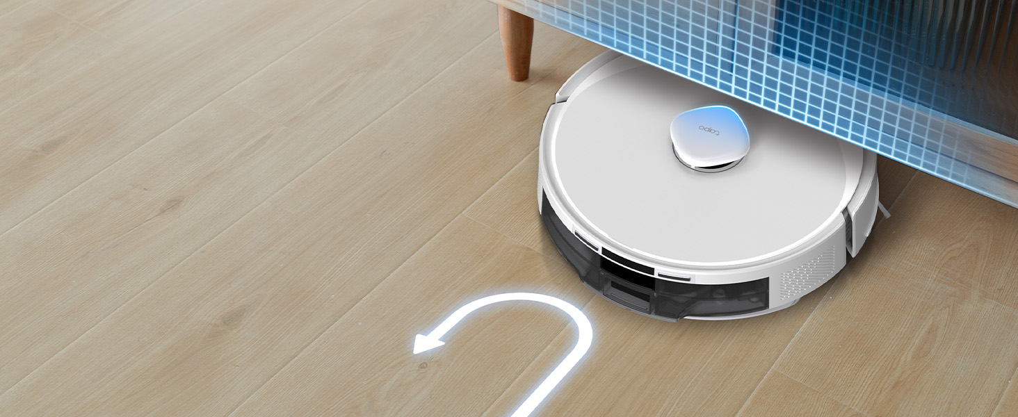 Робот-пилосос Tapo RV30 Max Plus з функцією миття та автоматичною станцією самостійного очищення, 5300Pa, LiDAR+IMU, голосове керування Alexa & Google Assistant, білий