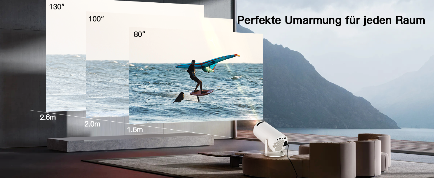 Портативний проєктор LYNCAST HY300 Pro: Wi-Fi, Bluetooth, Android 11, 1080P/4K, обертання 180°, для дому та на вулиці