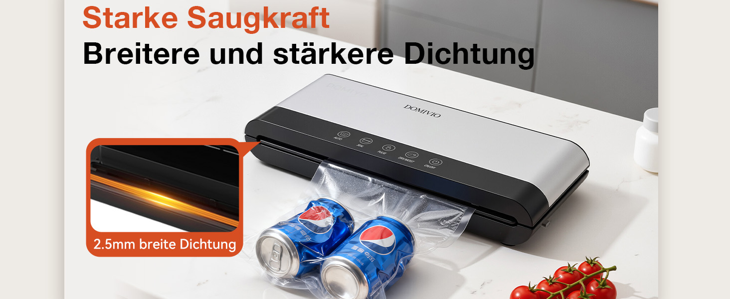 Вакууматор для продуктів з нержавіючої сталі SJ2085: потужність 85 кПа, режими «Сухий/Вологий», подвійна герметизація, LED-панель та зовнішній відсмоктувач, 20 пакетів у комплекті