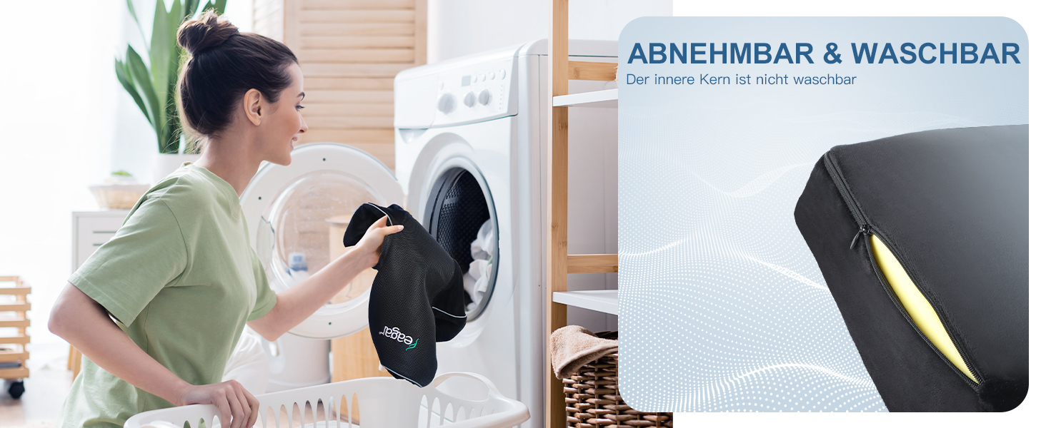 Подушка для спини Feagar для офісного крісла та дивана | Підтримка спини для офісу та дому, чорна