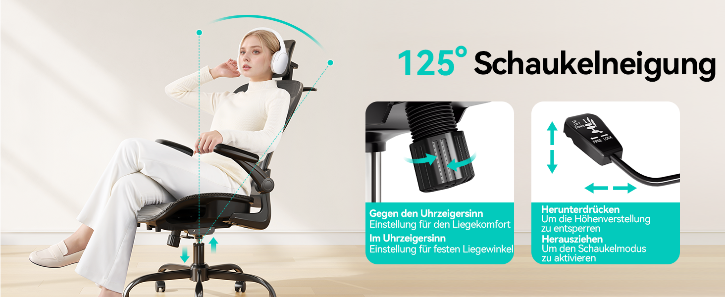 Офісне крісло LarkLeaves з ергономічною підтримкою спини, регульованими підлокітниками, сітчастою спинкою та підголівником, для офісу, навчання, бібліотеки, 140 кг, (Чорний, Lite)