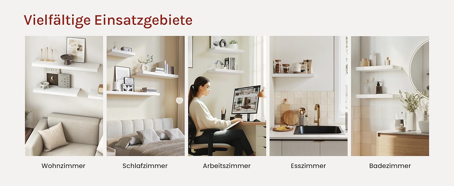 Полиця настінна WOLTU Wandboard для CD, DVD, книг, 120x22.9x3.8 см, чорна - для офісу, вітальні, спальні, кухні RG9315sz