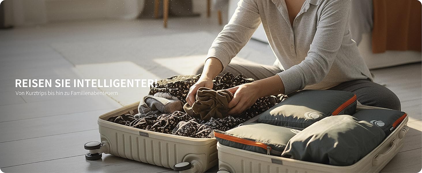 Набір компресійних органайзерів для одягу Cipway для подорожей, вакуумні пакувальні куби для валізи та рюкзака, сірий, 5 шт.