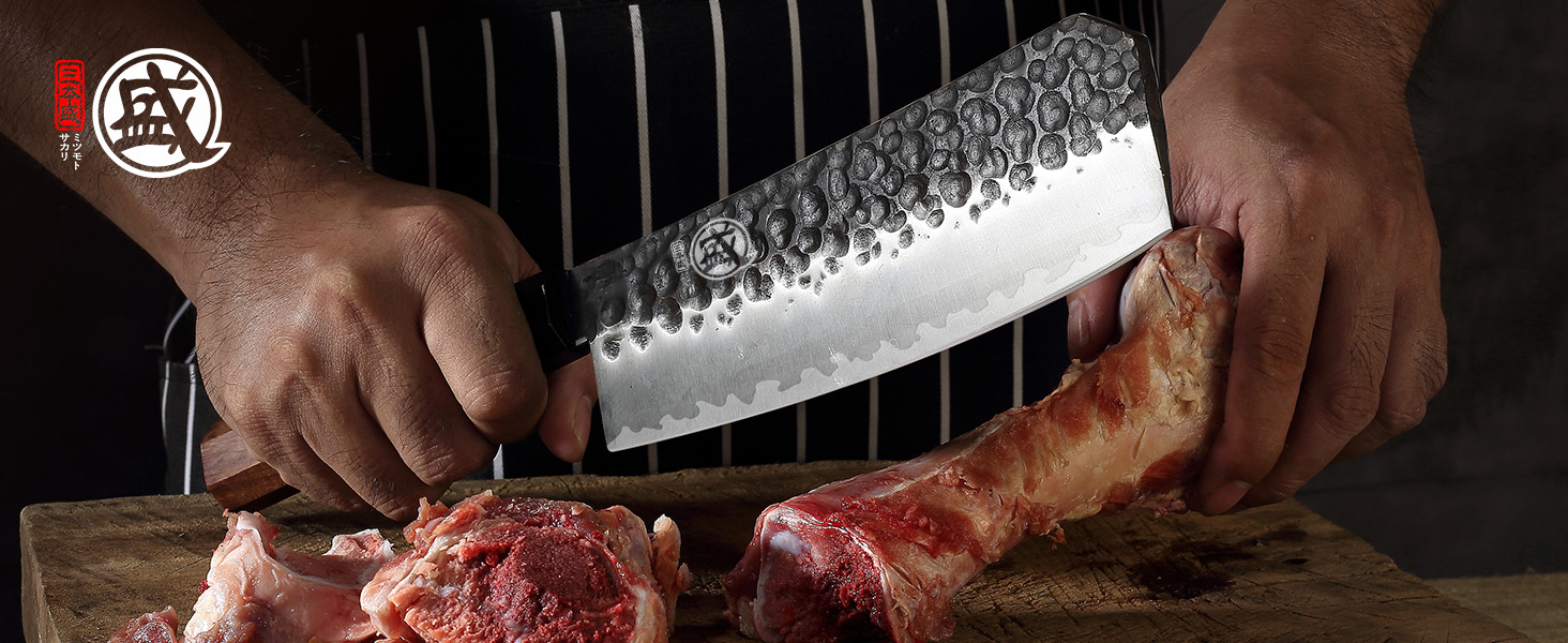 Японський кухонний ніж MITSUMOTO SAKARI з ручкою з рожевого дерева (19 см), ручна ковка, високоякісна сталь