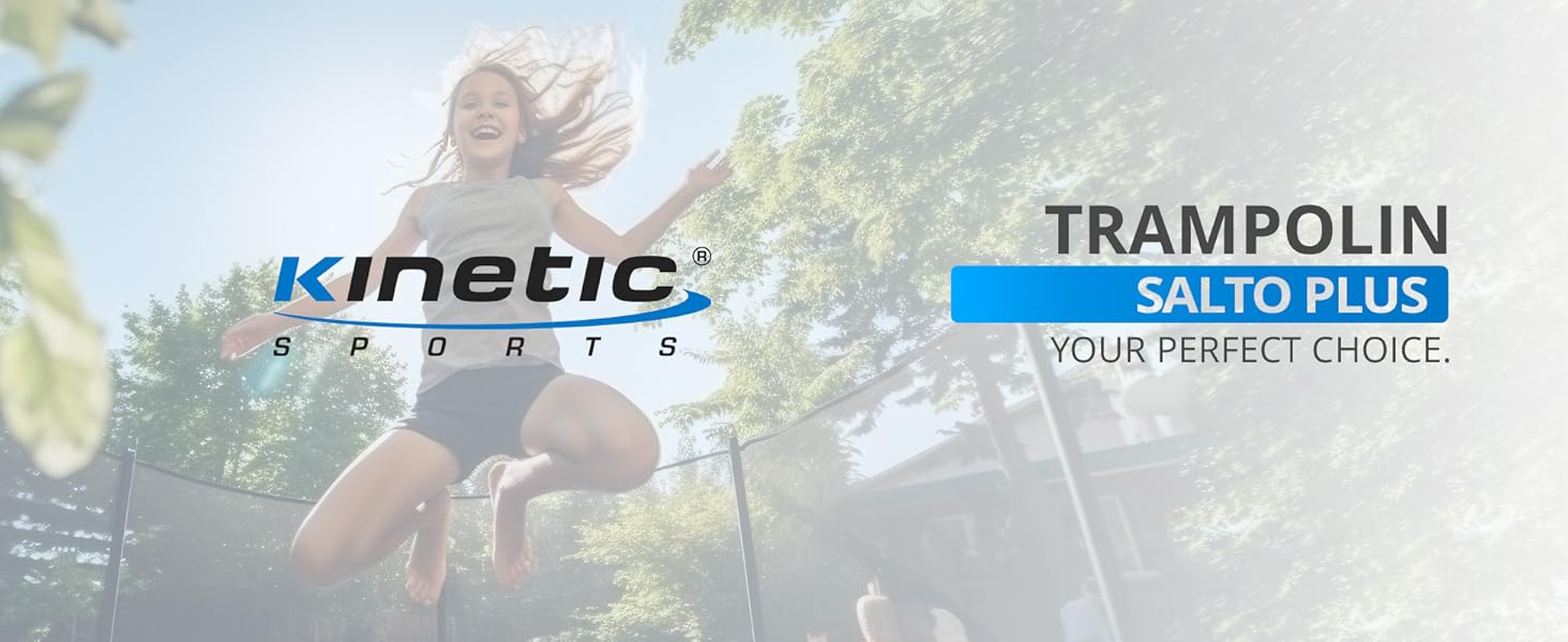 Батут вуличний KINETIC SPORTS Salto Plus Ø183 см з сіткою, драбиною та захисним покриттям - для дітей
