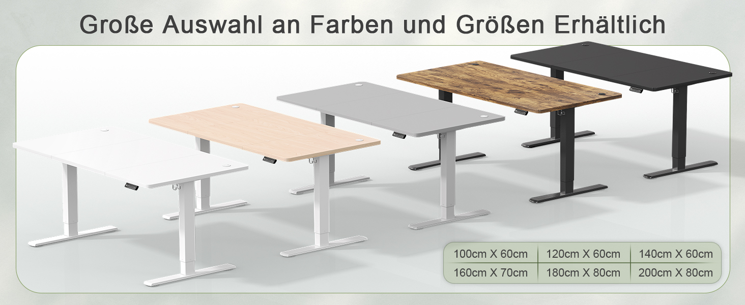 Регульований стіл JUMMICO 160 x 70 см з USB-портом для зарядки, електричний, стоячий/сидячий, бежевий