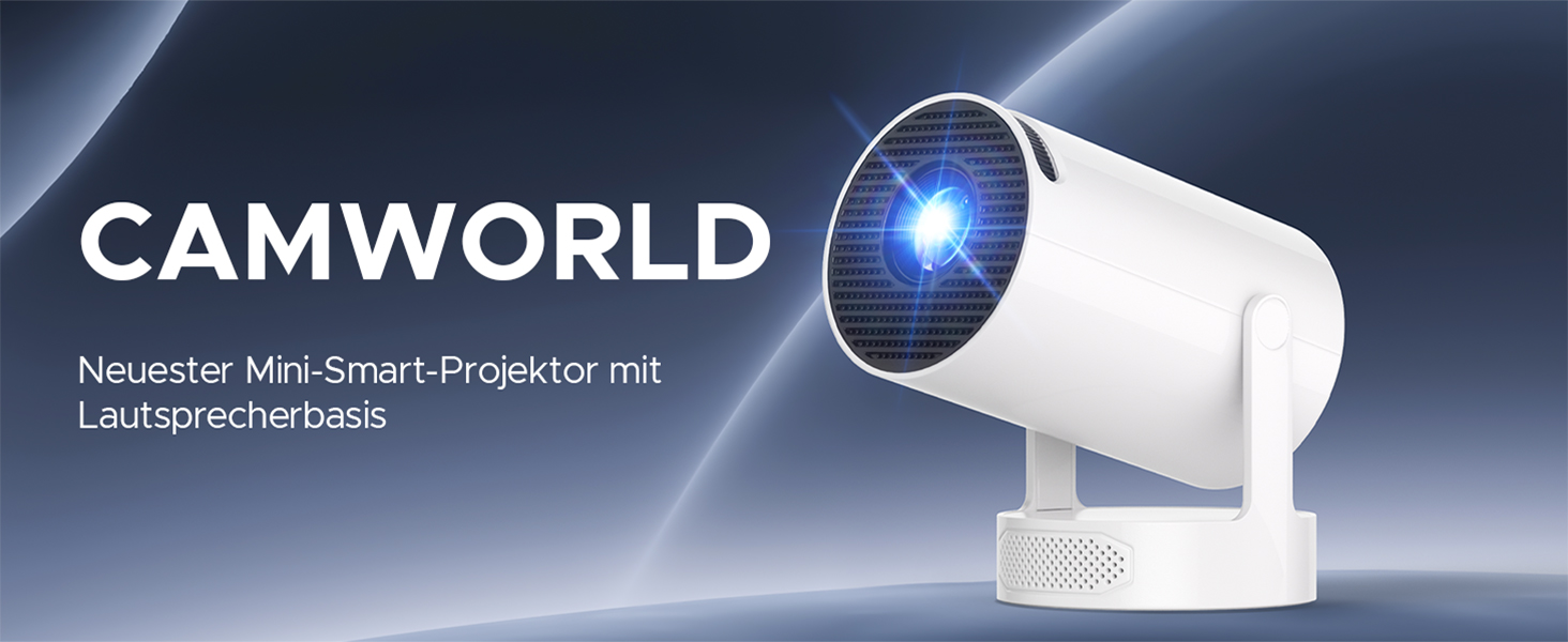 Портативний проєктор Mini Beamer з динаміком, підтримка 1080P/4K, Auto Keystone, WiFi 6, Bluetooth 5.0, 220° обертання, для домашнього кінотеатру та використання на вулиці