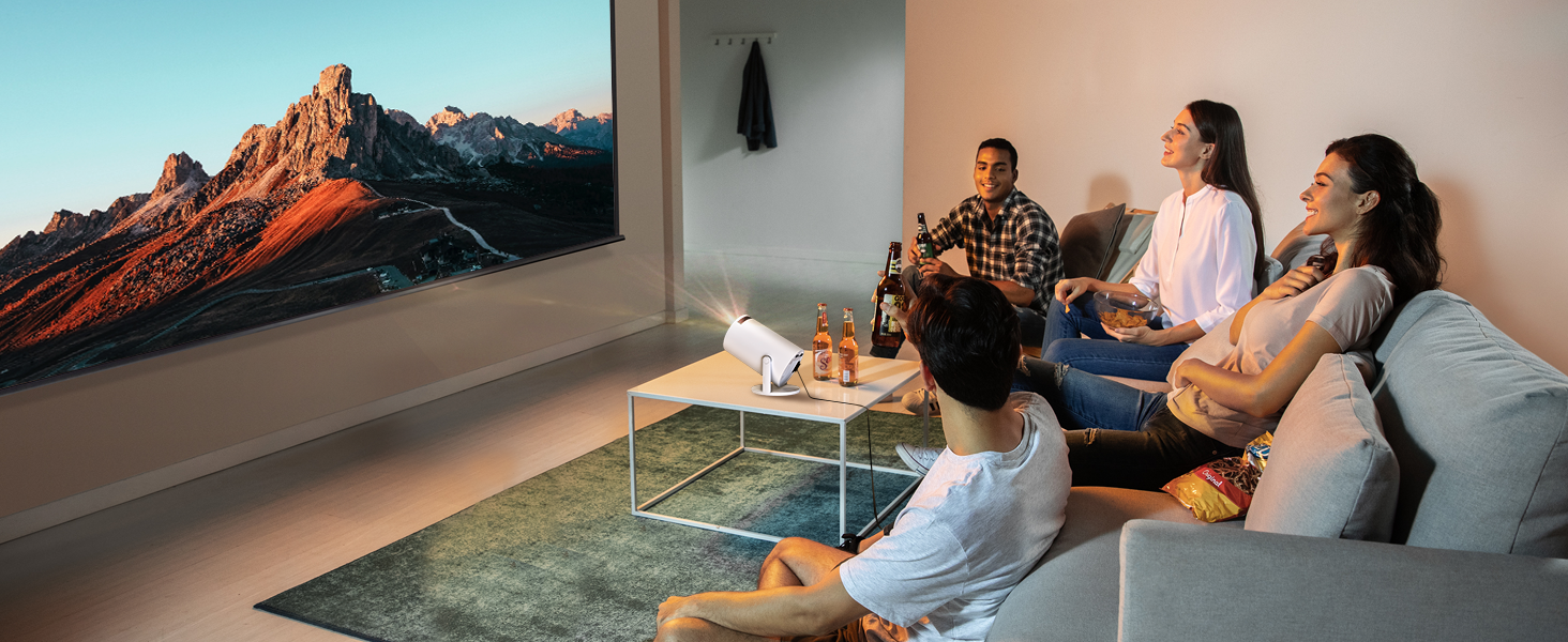 Портативний проєктор LYNCAST HY300 Pro: Wi-Fi, Bluetooth, Android 11, 1080P/4K, обертання 180°, для дому та на вулиці