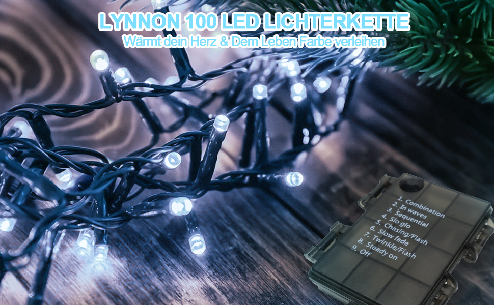 Світлодіодна гірлянда вулична 30м 1000 LED, водонепроникна LED-гірлянда з пультом та таймером, 8 режимів роботи для саду, балкона та новорічного декору (Білий колір)