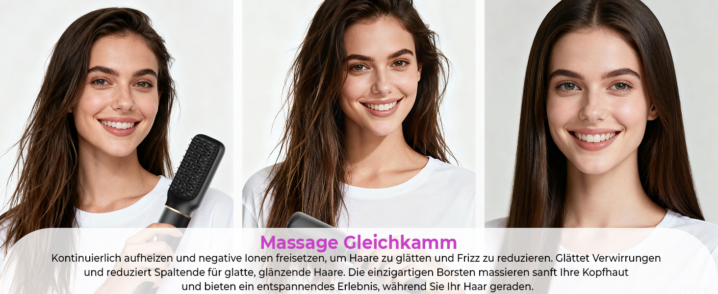 UMIGA Hairstyler 5-в-1: Фен-щітка, стайлер для волосся, випрямляч, плойка, насадки для укладки. Чорний колір